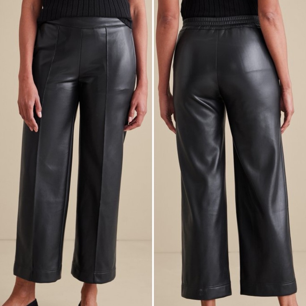 Soft Surroundings Rivka Black Faux Leather Pants - 1X